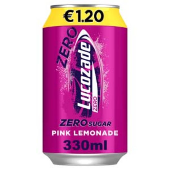 Picture of 330 Zero Pink Lucozade Can PM€1.20  x24 DRS